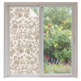 thumbnail image 2 of Farmhouse Khaki Window Privacy Film, Vintage Flower Leaf Botanical Plant Static Cling UV Sun Blocking Tint Film Heat Control Windows Films for Bedroom Bathroom, Window Stickers 35.4"x78.7", 2 of 8