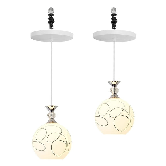 Kiven Instant Light Conversion Kit for 4/5/6inch Hole,Glass Farmhouse Lighting Recessed Can Light Conversion Kit to Pendant with E26 Screw-in Adapter for Kitchen Living, Set of 2 TB1199