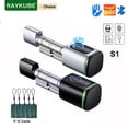 thumbnail image 2 of RAYKUBE&nbsp;S1 Tuya BLE TT Lock Smart Electronic Door Lock with DIY Cylinder Core Fingerprint APP Keys IC Card Unlock for Home Hotel, 2 of 5