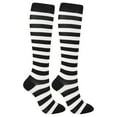 thumbnail image 3 of Chaussettes de Compression 20-30mmhg Longueur Genou Sport Chaussettes de Compression Unisexes pour Course Cyclisme, Noir Blanc, P/M, 3 of 8