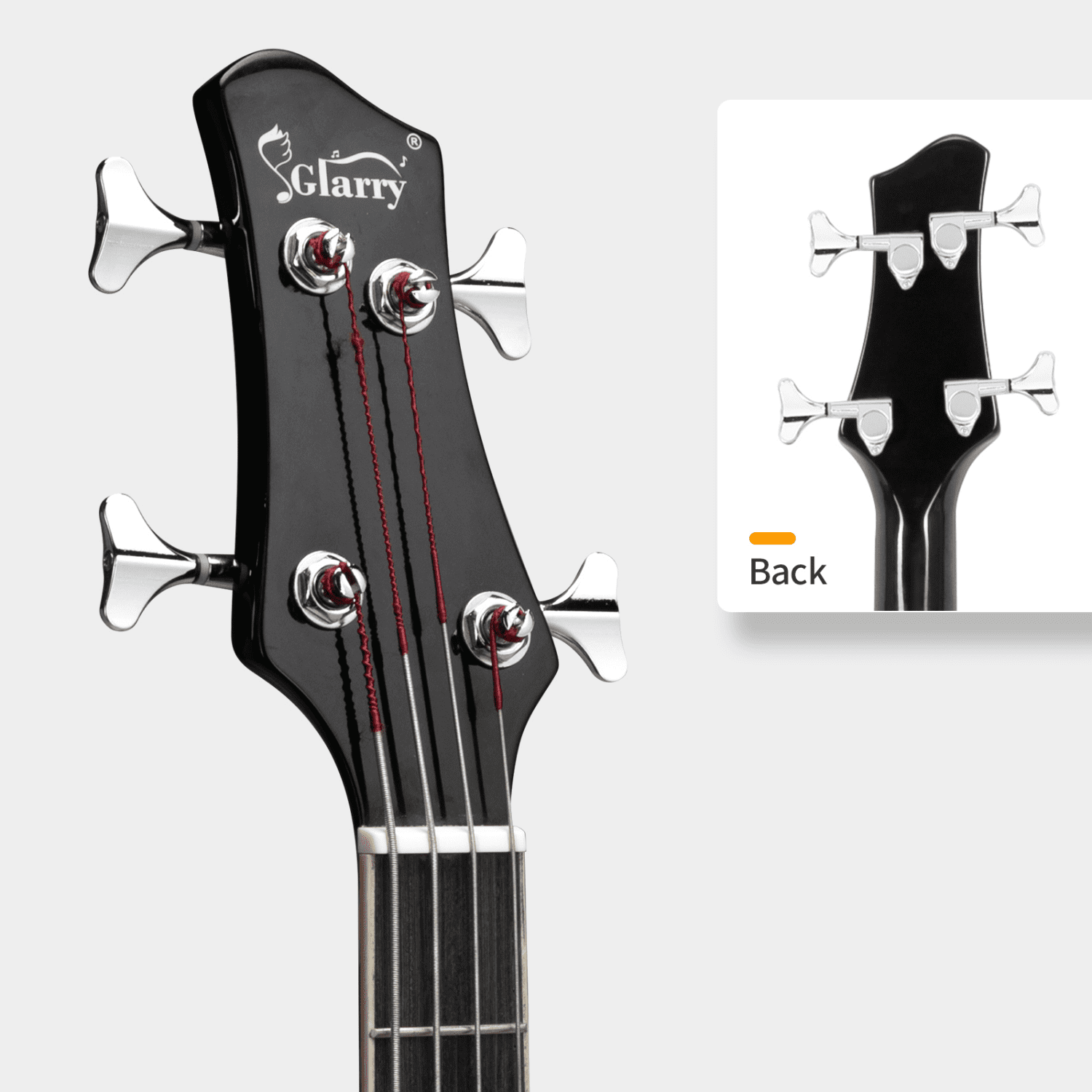 Hassch 4 String Electric Acoustic Bass Guitar with 4-Band Equalizer, Bag and Strap, Beginners Bass with Cable, Plectrum and Wrench Adjustment Tool, Black