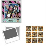 Assorted Puzzles 4 Pack Bundle: L.O.L. Surprise! Movie 48 Piece Jigsaw Puzzle 9" x 10" Ages 6+, Grand Canyon National Park, Fun With Colors Frame Tray Puzzle 1988 Merrigold Press, B Dazzle Scramble Sq