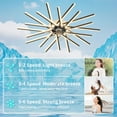thumbnail image 4 of 45Inches Ceiling Fan with Lights Remote Control Dimmable LED, 6 Gear Wind Speed Fan Light, 4 of 5