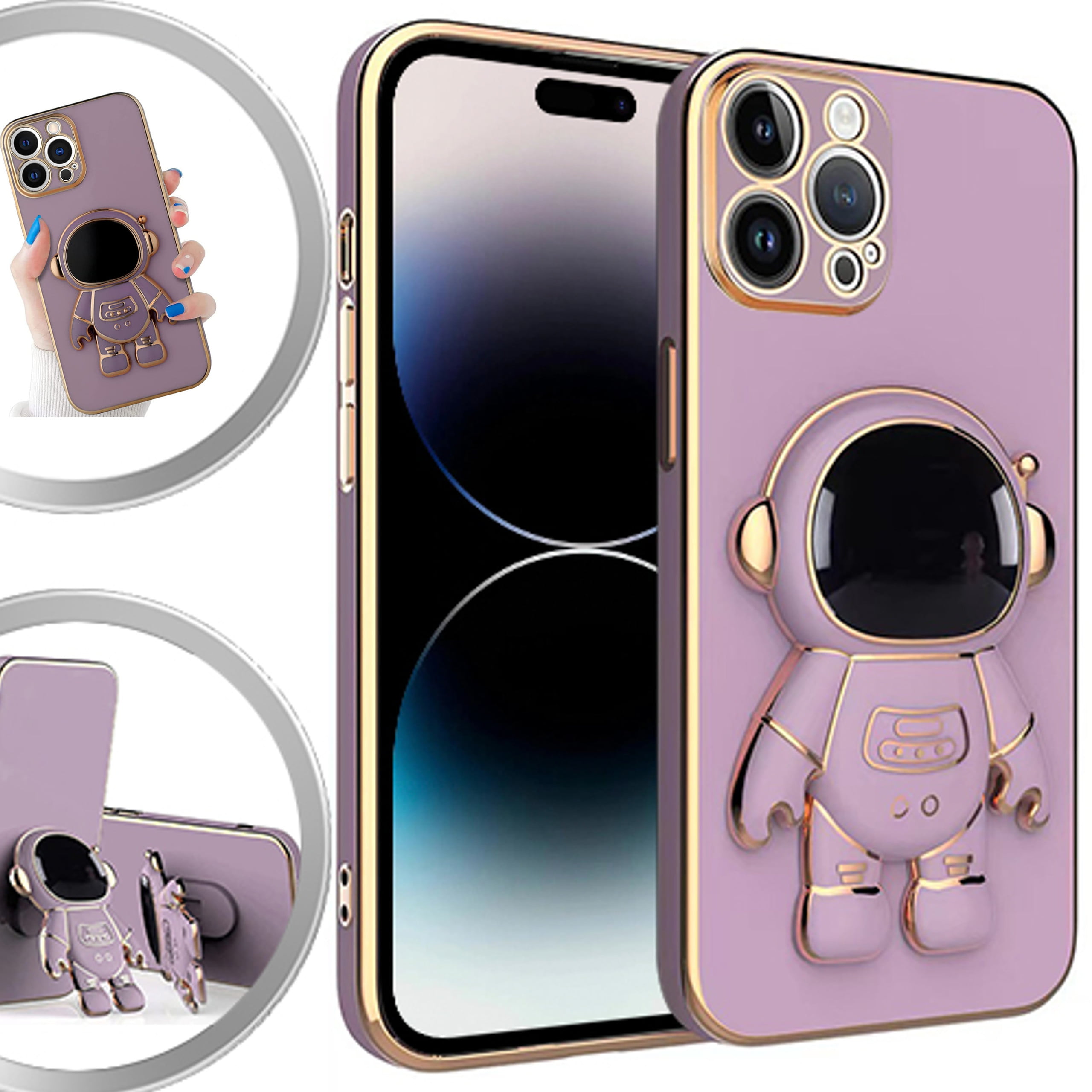  Jusy for Samsung Galaxy A23 4G/5G Phone Case with 6D Plating  Astronaut Hidden Stand, Camera Protector, Love Heart Electroplate Luxury  Elegant Cover for Cute Girls Women Girly - Black : Cell