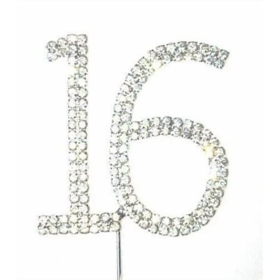 Crystal Cake Number 16 Silver 16Th Sweet Sixteen Birthday Cake Cupcake Topper