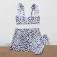 thumbnail image 4 of GYRATEDREAM Girl's 3 Piece Tropical Print Bikini Swimsuit with Beach Skirt Coverup 7-12 Years, 4 of 6