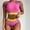 Pink, variant on Babysbule Swimsuits for Women Women's Split Bikini Two-Piece Color Matching Beach Padded Bra Swimsuit