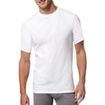 thumbnail image 2 of Hanes Cotton Modal Men's 3-Pack FreshIQ Crew Neck Tee, White, Small, 2 of 2