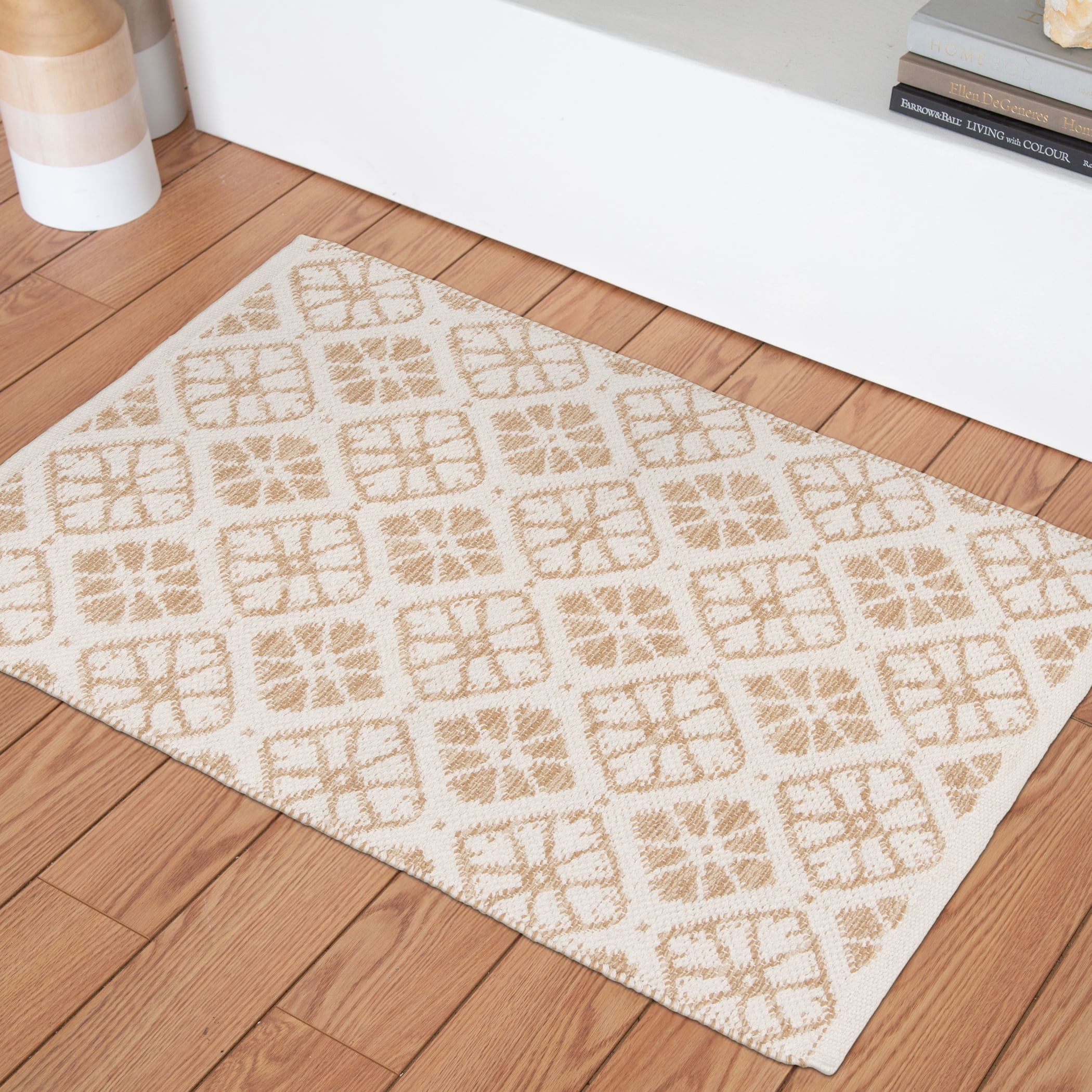 Mainstays by Becky G. & Alejandra Indoor Accent Rug, Beige Tile, 24" x 36"