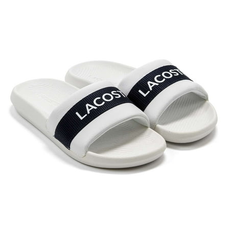 

Lacoste Womens Croco Slide Sandals 10 Wht/Nvy