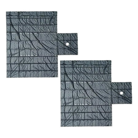 2 Pack Truck Flatbed Trailer Tarps Combination Lumber Tarp 24x27 (8' Drop) - Black