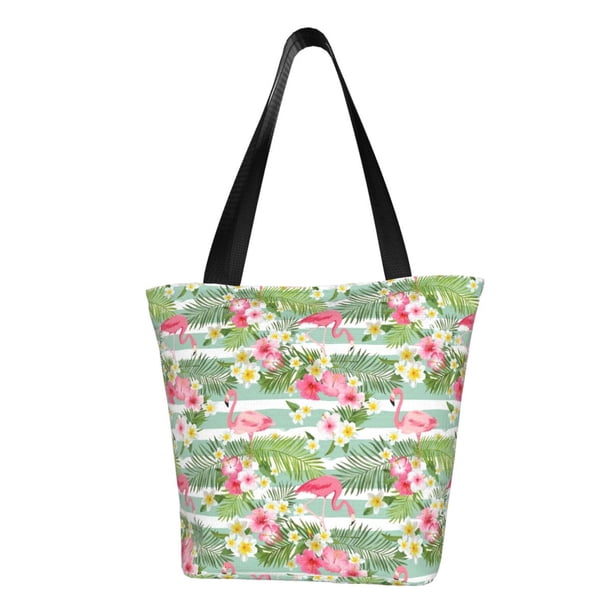 Balery Tropical Flamingo Bolsa de Hombro con Diseño, Bolsa Grande y Duradera, Bolsa Versátil para Compras