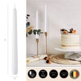 thumbnail image 3 of Rambue 10" White Taper Candles, 8 Pack Unscented White Candlesticks for Weddings and Home Decor, 8h Burn Time, 3 of 5