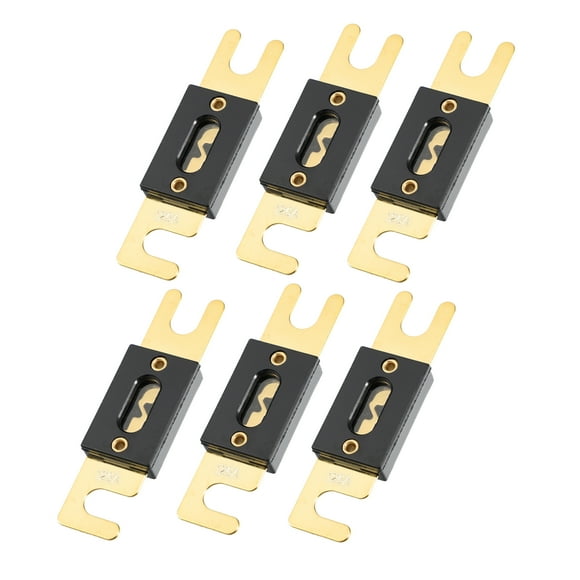 Unique Bargains 6pcs 125A Gold Tone Plated ANL Fuse Universal Fit for Inverter Car Vehicle Truck Audio