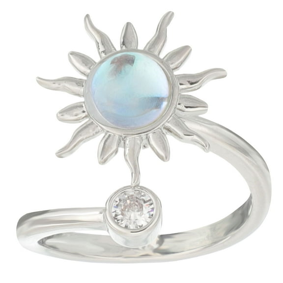 WHAMVOX Open Adjustable Ring Aesthetic Fashion Ring Sunflower Fidget Ring for Women