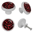 thumbnail image 4 of PhooArto Red Chili Peppers Pattern 4 PCS Crystal Glass Cabinet Knobs, Drawer Kitchen Cabinets Dresser Cupboard Wardrobe Pulls Handle - Glowing in the Dark, 4 of 7