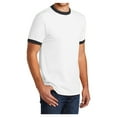 thumbnail image 4 of Mens Short Sleeve Core Cotton Soft Classic Ringer Tee White/Jet Black Large, 4 of 6