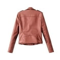 thumbnail image 3 of felwors Women's Faux Leather Motorcycle Jacket - Zip-Front Casual Outerwear RD1, XXL, 3 of 3