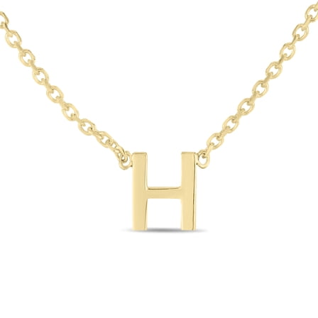 SZUL Women's 14K Solid Yellow Gold H Mini Initial Necklace