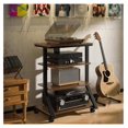 thumbnail image 2 of AV Media Stand with Wheels, 4-Tier Audio Tower, Adjustable Shelves, Stereo Rack for Record Player, TV Box, Corner Entertainment Center, 2 of 7