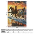 thumbnail image 4 of Chilfamy Beach Horses Blanket for Bed Horse Throw Blanket for Women, Men &amp; Kids Super Soft Running Horses Blanket Throw Blanket - Queen Size Blanket  60x80in, 4 of 6