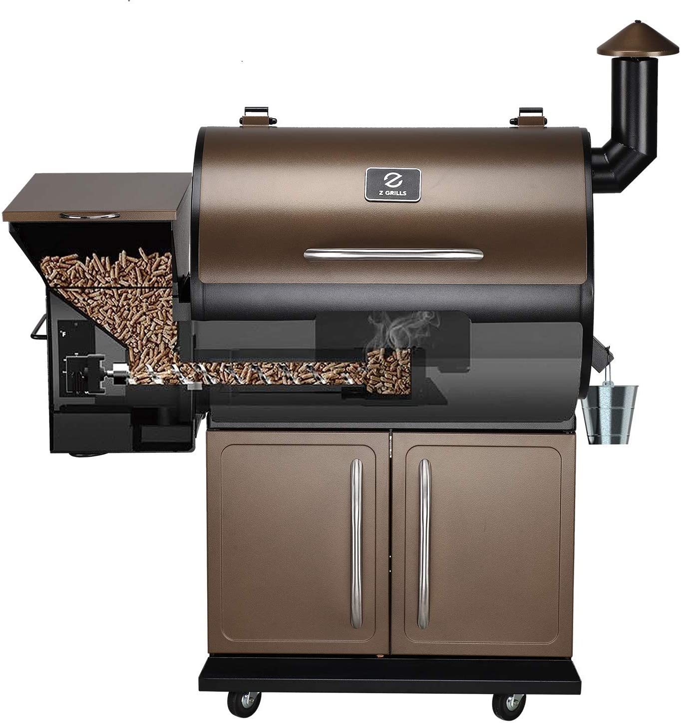 Z Grills 700DPro Wood Pellet Grill with Wireless Meat Probe Thermometer Free, 700 sq in Outdoor Cooking BBQ Smoker, 8 in 1 Smart Barbecue Grill - image 3 of 9
