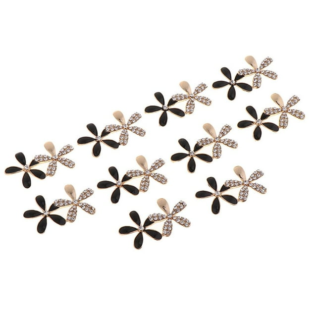 Abbracc 10pcs Perle Strass Fleur Bouton Cristal Ornements flatback