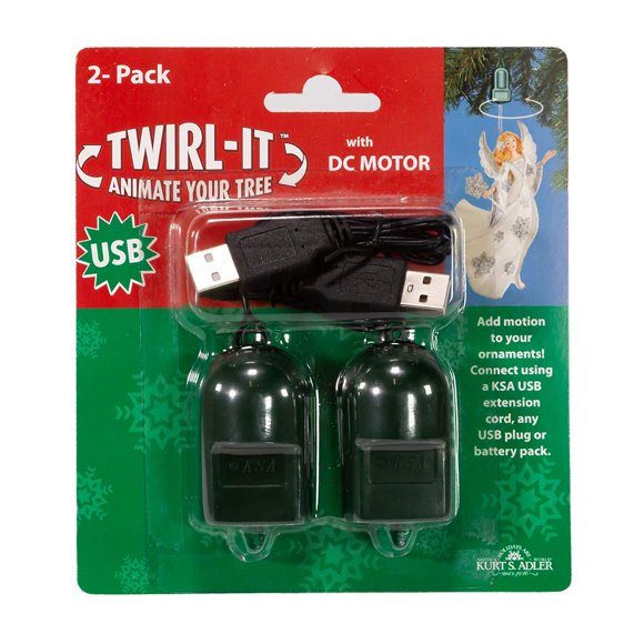 Paquete de 2 USB Twirl-Its con motor de corriente continua Kurt S. Adler