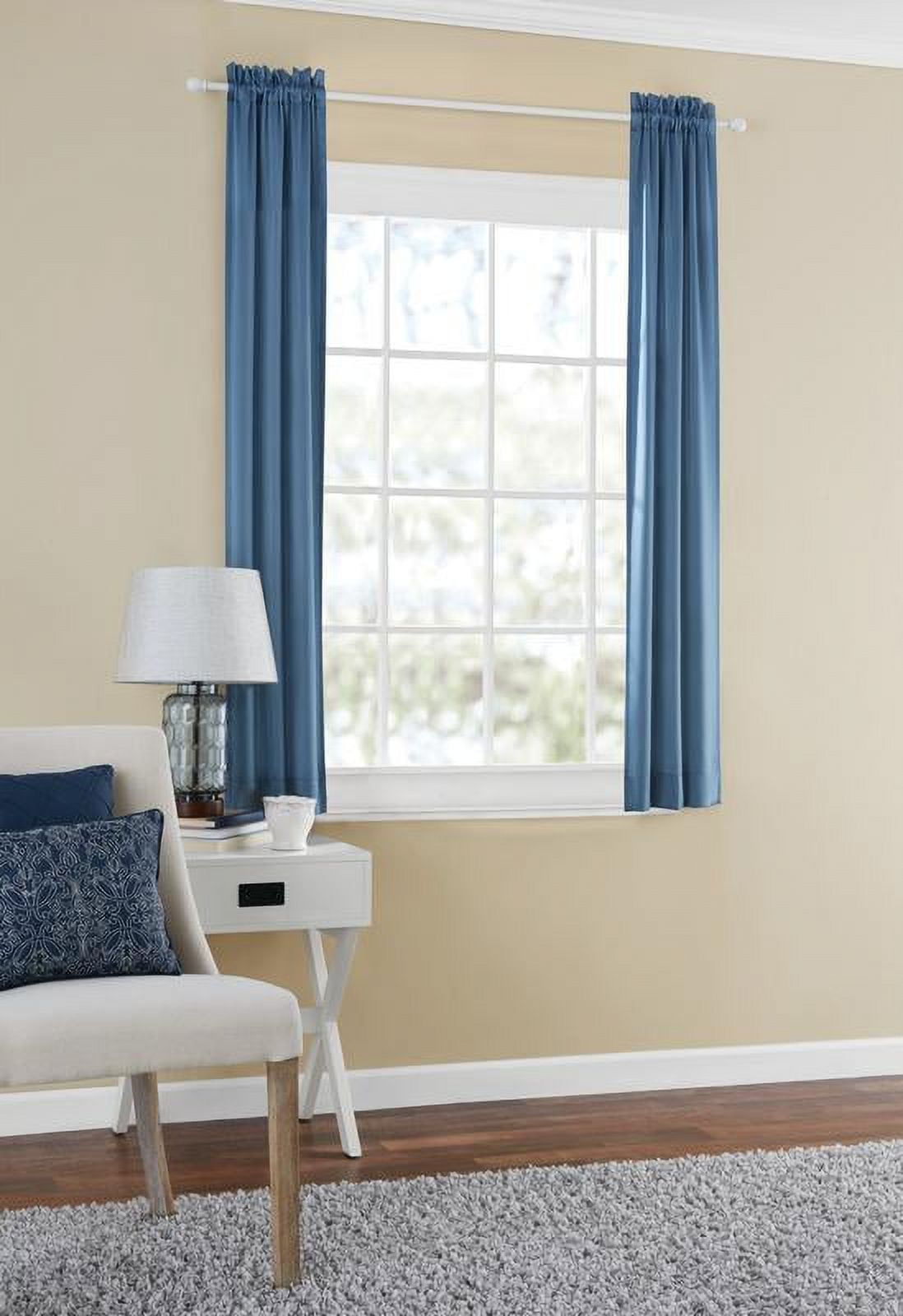Mainstays Blackout Curtain Panel Pair, Set of 2,Blue Moonlight, 30"W x 63"L