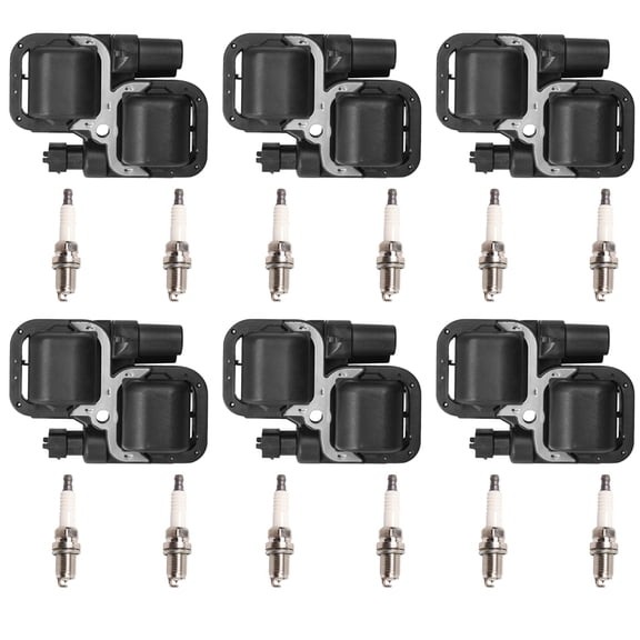 6 Ignition Coils and 12 Iridium Spark Plugs Compatible with 1998-2005 Mercedes C240 E320 ML320 Replacement for UF359