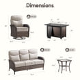 thumbnail image 4 of Bellefurn 9-Piece Patio Furniture Set with 43-Inch Fire Pit Table,High Back Swivel Rocker Chairs,6-Inch Thick Cushions,Wicker Outdoor Conversation Set,Sofa and Side Table for Porch, Deck, Backyard, 4 of 13