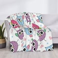 thumbnail image 4 of Throw Blanket for Couch - Blue Purple Pink Owl Super Soft Fuzzy Comfy Warm Throw Blanket, Cozy Lightweight Funny Plush Flannel Blanket Throws for Sofa and Bed All Season, 4 of 5