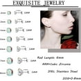 thumbnail image 3 of 7 Pairs Stainless Steel Earrings 20G Cartilage Earrings Stud Hypoallergenic Cubic Zirconia Barbell Earring Set Flatback Earrings for Women Men 2MM-8MM, 3 of 6