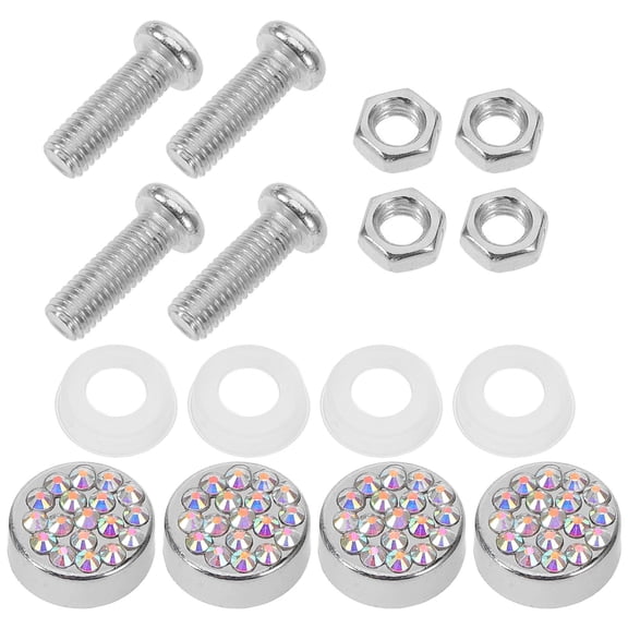 Hemobllo Number Plate Screws and Caps License Plate Screws Kit Multicolor 1 Set