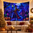 thumbnail image 3 of Stands Ghoulish Ringmaster With Like Skeletal Figure Dressed, Spooky Gothic for Gothic Decor Fans, Dark Art Decor, Halloween Gift, Tapestry Wall Hanging for Bedroom and Dorm, 3 of 7