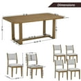 thumbnail image 2 of Roundhill Furniture Parker 7-Piece Dining Set, Trestle Dining Table with 6 Stylish Chairs, Light Oak, 2 of 15