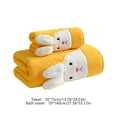 thumbnail image 3 of Easter Bunny Bath Towel Set | Yellow Thickened Corals Velvet | Highly Absorbent & Quick Dry | 75X35Cm & 70X140Cm Towels | Soft Polyester Holiday Gift for Kids, 3 of 6