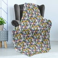 thumbnail image 4 of Animal Print Soft Flannel Fleece Throw Blanket, Abstract Snake Skin Pattern with Colorful Geometrical Lines Modern Hipster, Cozy Plush for Indoor and Outdoor Use, 60" x 80", Multicolor, by Ambesonne, 4 of 5