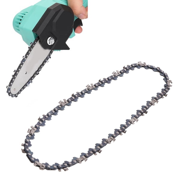 2 Pièces Chaîne Mini Tronçonneuse 4 Pouces - 28 Maillons Acier Allié - Remplacement Scie Portable