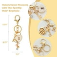 thumbnail image 2 of Wrapables Novelty Keychain and Bag Charm for Purse Handbag Backpack, White Heart Lock and Key, 2 of 6