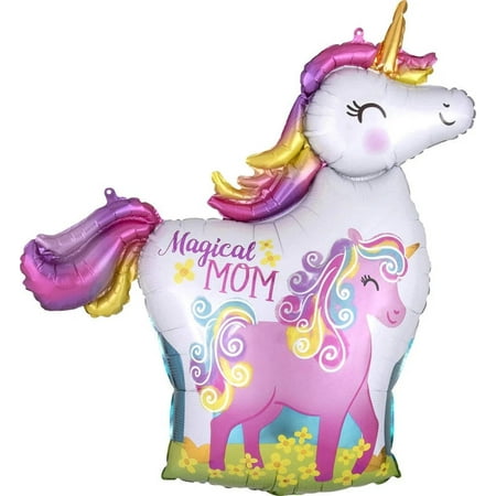 Magical Mom Unicorns 32 Inch Foil Mylar Balloon [40834]