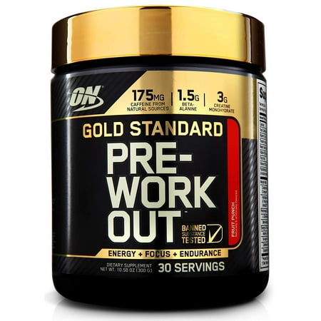 OPTIMUM NUTRITION Gold Standard Pre-Workout with Creatine, Beta-Alanine, and Caffeine for Energy, Keto Friendly, Fruit Punch, 30