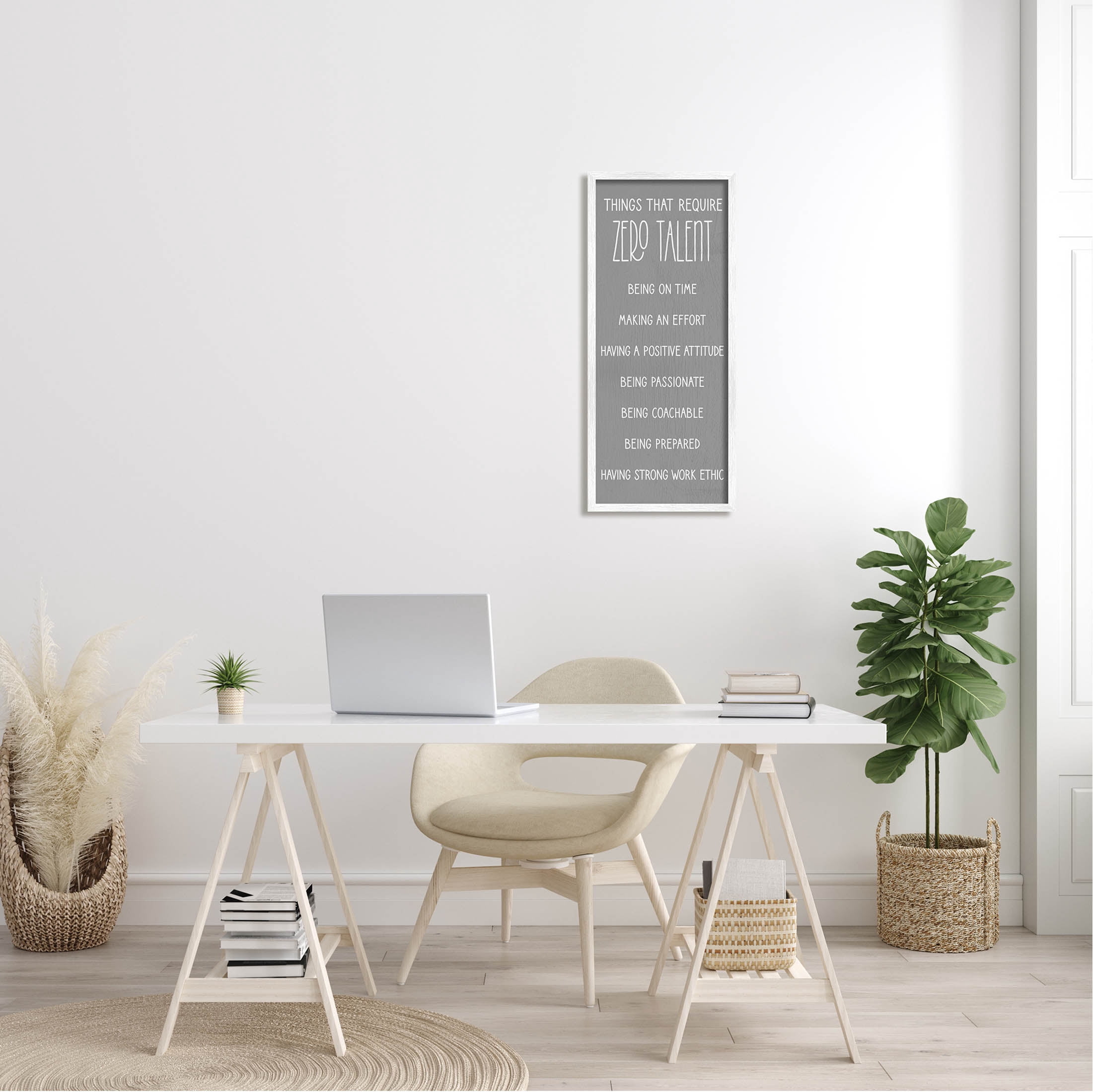 Stupell Industries Things That Require Zero Talent Phrase Graphic Art White Framed Art Print Wall Art, Design by Lil' Rue