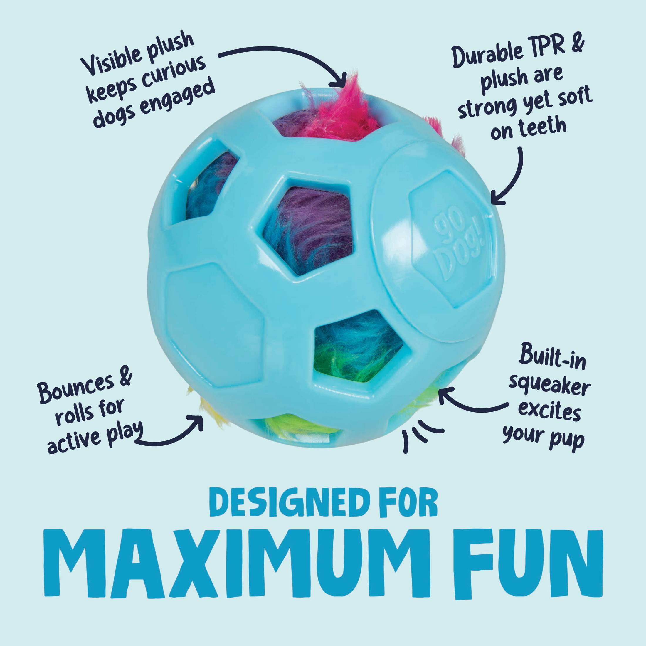 goDog Bounceez Webly Bouncy Dog Toy, Blue, One Size