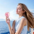 thumbnail image 5 of Portable Handheld Rechargeable Fan - Lightweight Adjustable 3-Speed Battery-Powered Personal Fan for Travel, Outdoor & Indoor Use with Type-C Charging, 5 of 5