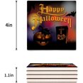 thumbnail image 3 of FMSHPON Happy Halloween Pumpkin Set of 6 Coaster for Drinks, Absorbent Ceramic Stone Coasters Cup Mat with Cork Base for Home Kitchen Room Coffee Table Bar Decor, 3 of 4