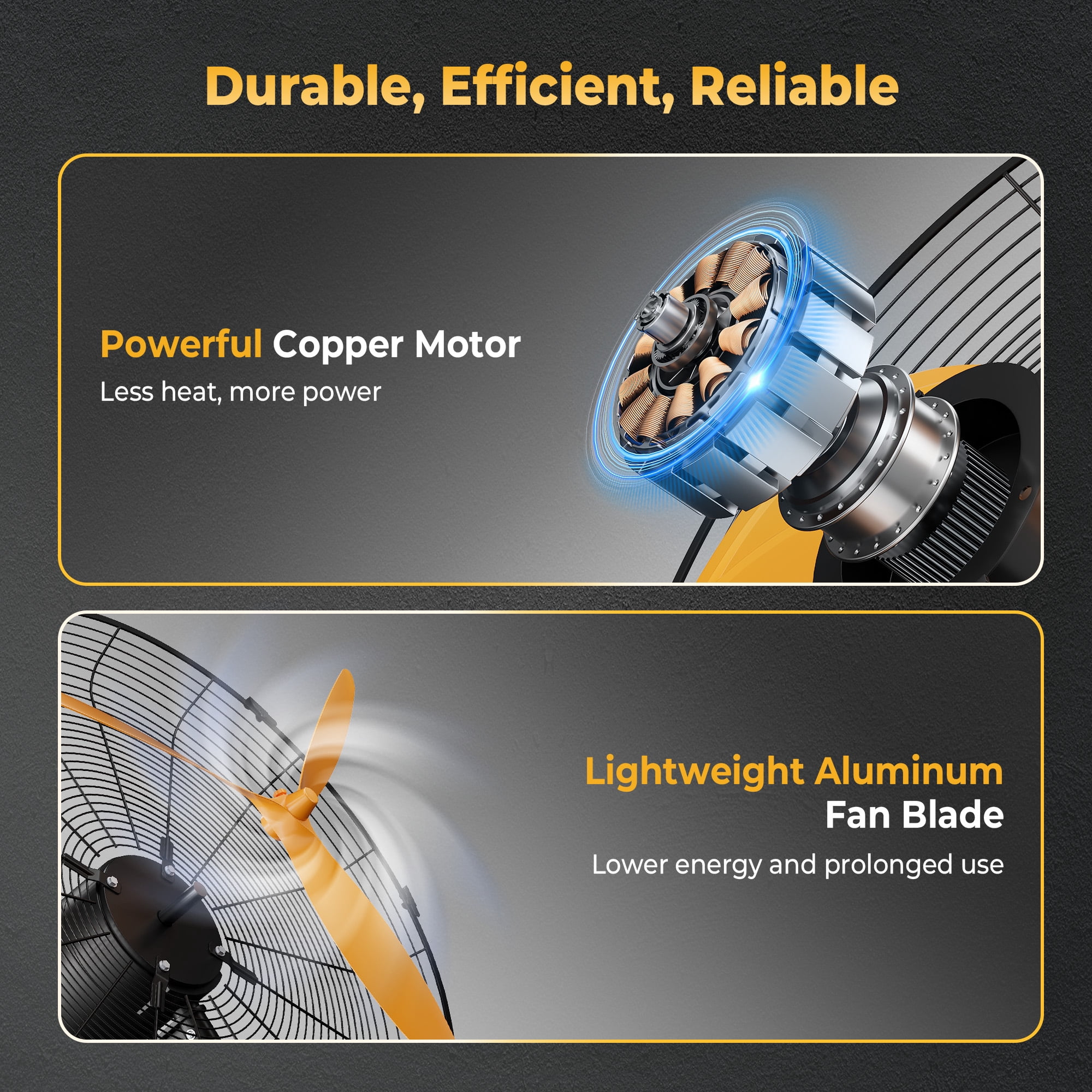 CAMMOO 24" Oscillating Misting Wall Mount Fan with 600D Oxford Cover, 3-Speed IP44 Waterproof High Velocity Industrial Commercial Outdoor Misting Fan for Covered Patio, Greenhouse, Garage