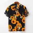 thumbnail image 2 of TIHLMK T-Shirts pour Hommes Chemise Décontractée Hawaïenne à Manches Courtes Colorée d'Été avec Boutons, 2 of 8