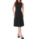 thumbnail image 2 of VESTIDO SIN MANGAS DE CUELLO REDONDO DE CINTURA ALTA A-LINE DE OFICINA PARA MUJERES INSPIRE CHIC XL NEGRO, 2 of 6
