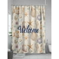 thumbnail image 5 of Fsddascl Coastal Shell Shower Curtain Set - Small 36" x 72" Bathtub Curtain with 12 Hooks, Summer Beach Ocean Sea Starfish Burlap Waterproof Fabric Stall Shower Curtains for Bathroom/Bathtub, 5 of 6